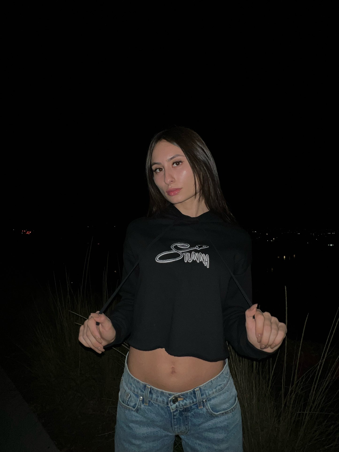 Stunna Logo Crop Hoodie